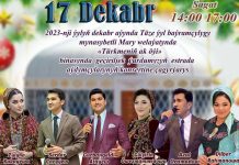 Mary welaýatynda Täze ýyl mynasybetli sungat ussatlarynyň baýramçylyk konsertleri geçiriler