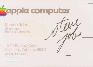 Визитку сооснователя Apple Стива Джобса продали за рекордную сумму