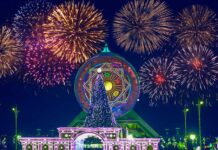 В Ашхабаде началась подготовка к новогодним праздникам