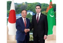 Türkmenistanyň Prezidentiniň Ýapon-türkmen parlamentara dostluk toparynyň başlygy bilen duşuşygy