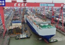 Hytaýda iň uly awtoulag daşaýjy gämi suwa goýberildi