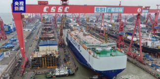 Hytaýda iň uly awtoulag daşaýjy gämi suwa goýberildi