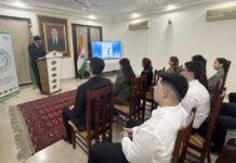 Nýu-Delide Türkmenistanyň Prezidentiniň täze kitaby we 2026-njy ýylyň şygary mynasybetli çäre geçirildi