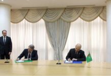 Türkmenistanyň DIM-de GDA-nyň Hökümet Baştutanlarynyň Geňeşiniň mejlisine taýýarlyk boýunça Teswirnama gol çekildi