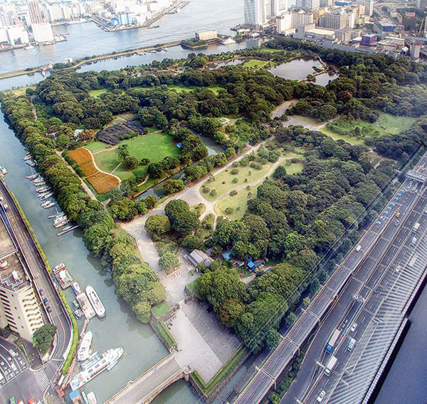 800px-Hamarikyu_Garden_as_seen_from_Shiodome