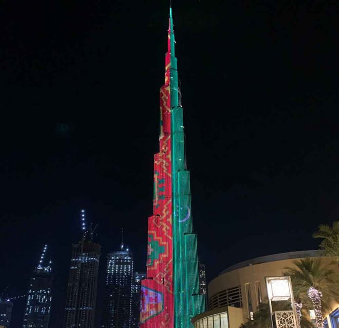 burj halifa turkmen flag