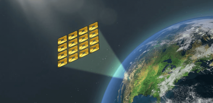 solar panel on space