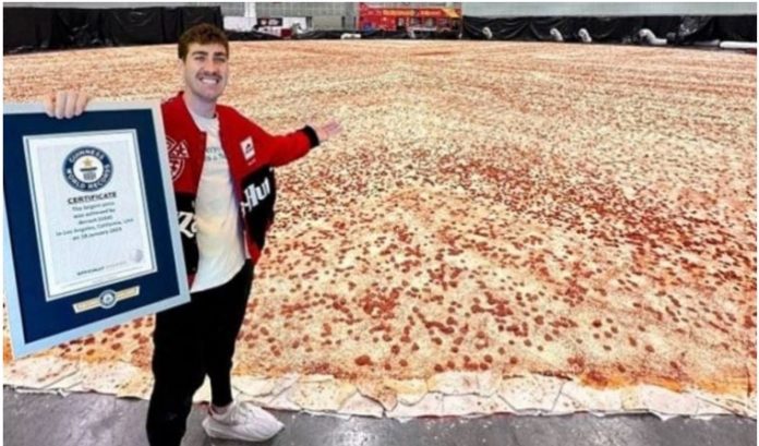guinnes records bigeest pizza