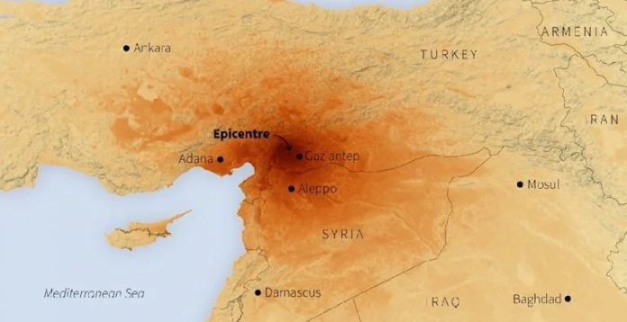 eaurthquake map of turkey