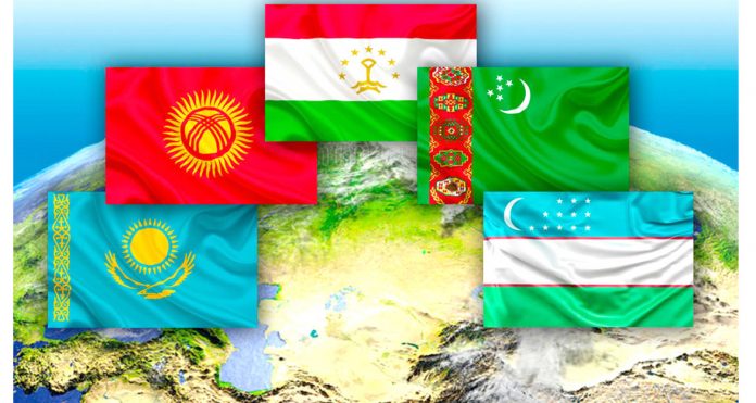 central asian countries flags baydak