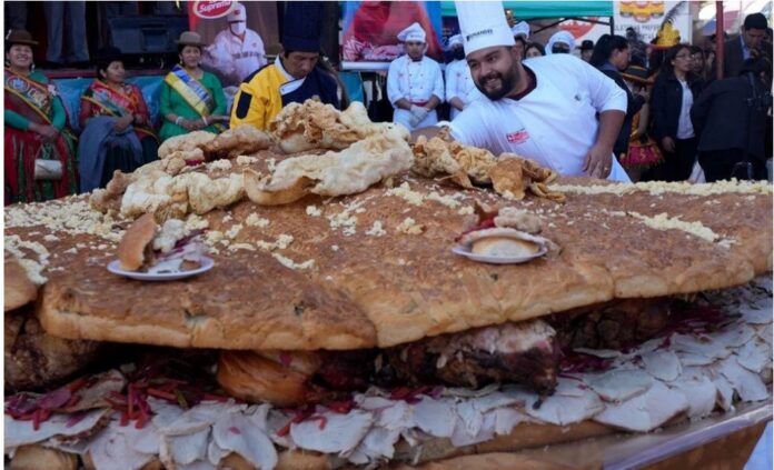 bolivya biggest sandwich record
