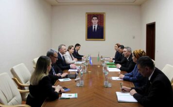 В Меджлисе Туркменистана была проведена встреча с заместителем представителя Детского фонда Организации Объединённых Наций (ЮНИСЕФ) в Туркменистане Александру Нартеа