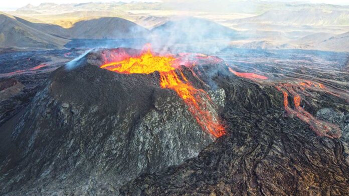 volcano-crater-with-lava-flow