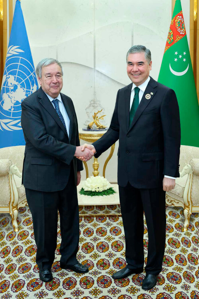 antoniu guterresh and gurbanguly berdimuhamedo awaza turkmenistan lldc303082025