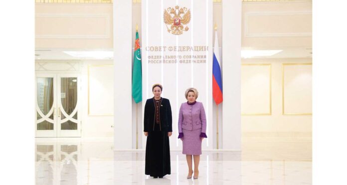 parliamnt-turkmenistan-gulmanowa-and-russian-federation-senat-matvienko