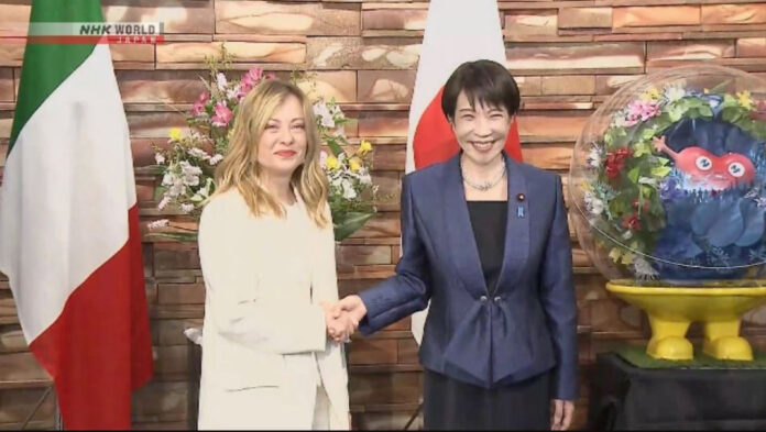 italy melonia-and-japan-pm-sanae takaiti-Captuhhhre