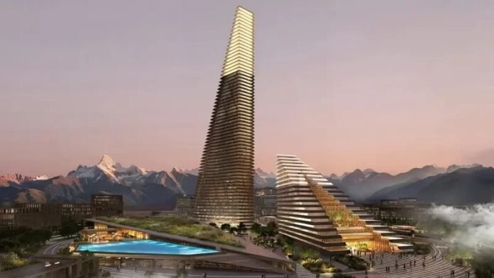 kazakhstan skyscraper alatau