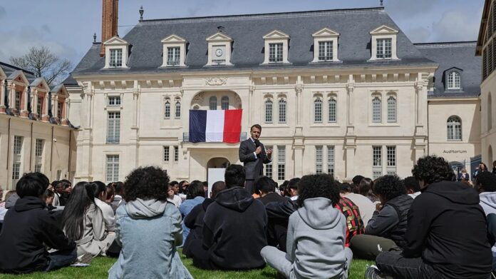 macron with youth