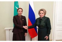 Türkmenistanyň Mejlisiniň Başlygy Russiýa Federasiýasynyň Federal Ýygnagynyň Federasiýa Geňeşiniň Başlygy W.Matwiýenko bilen duşuşdy