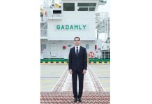 “Balkan” gämi gurluşyk we abatlaýyş zawodynda täze gurlan «Gadamly” gury ýük gämisi ýüzüşe goýberildi