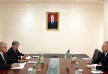 Ukrainanyň Türkmenistandaky wagtlaýyn işler ynanylan wekili bilen duşuşyk geçirildi