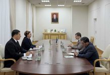 Türkmenistanyň Mejlisiniň Başlygynyň BMG-niň Türkmenistandaky Hemişelik utgaşdyryjysy Dmitriý Şlapaçenko bilen duşuşdy
