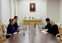 A meeting was held between the Chairperson of the Mejlis of Turkmenistan and the Ambassadorof the EU to Turkmenistan