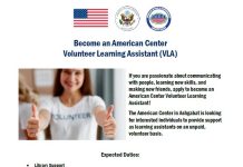 American Center in Ashgabat Invites Applications for Volunteer Learning Assistants