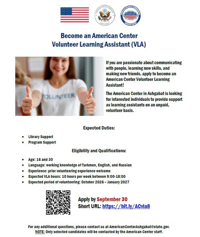 American-Center-in-Ashgabat-Invites-Applications-for-Volunteer-Learning-Assistants