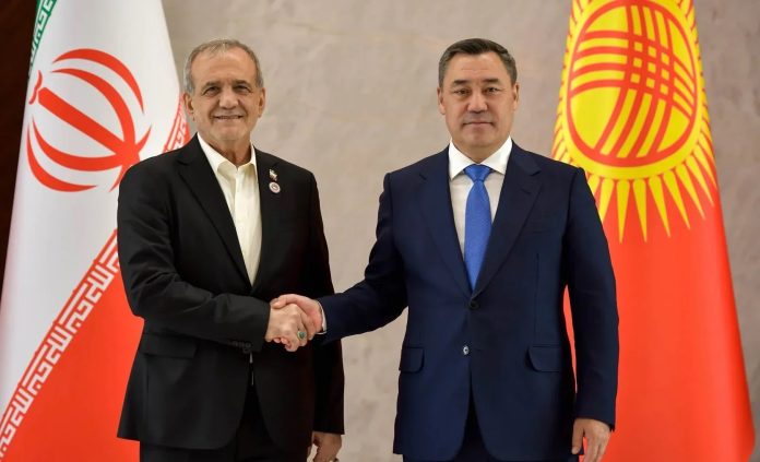 Iran and kyrghyzstan presidents pezeshkian japarov Kyrgyzstan to build logistics center in Bandar Abbas