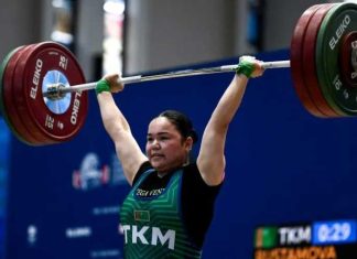 Türkmen agyr atletikaçylary dünýä çempionatynda çykyş edýär
